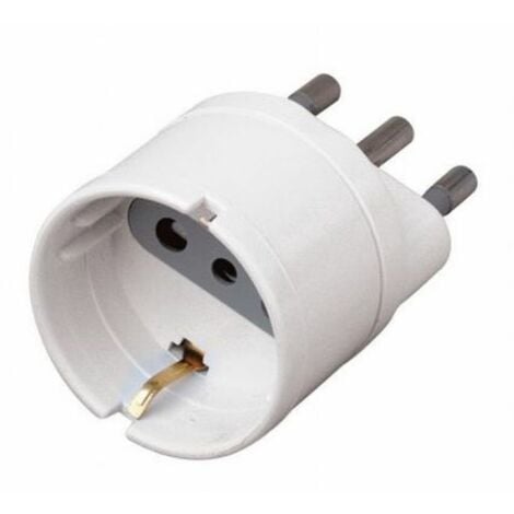 Adaptateur avec fiche 16A 2P+E et prise 10A 2P+E + Schuko Couleur Blanc