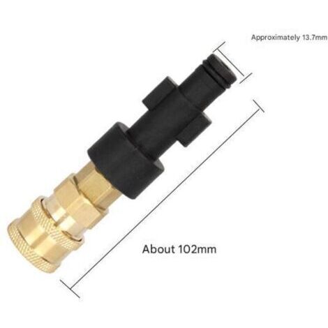 Adaptateur avec raccord rapide femelle de 1/4 de pouce, compatible avec les nettoyeurs haute pression Karcher/Kärcher des séries K2, K3, K4, K5, K6 et K7.