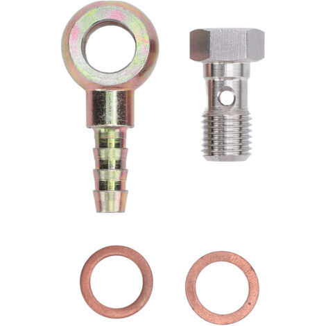 Adaptateur banjo 7/16inx20 UNF Kit de boulons en acier inoxydable pour réservoir de frein avec raccord cannelé de 8 mm pour systèmes de transport