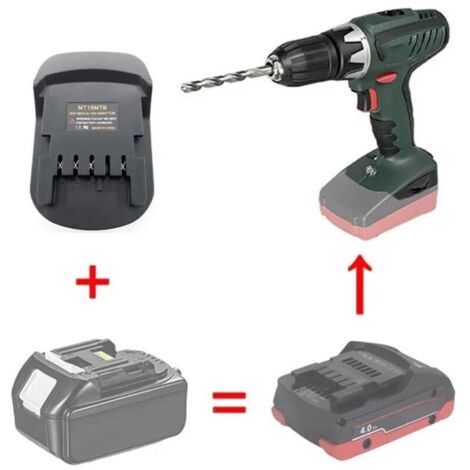 Adaptateur Batterie Makita 18V Vers Metabo 18V Li-Ion Pour Outils Électriques