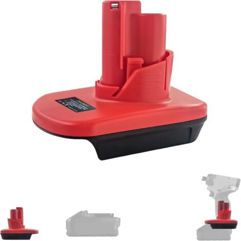 Adaptateur Batterie Milwaukee M18 vers M12, Convertisseur pour Outils 12V, Permet Utiliser Batteries 18V sur Outils M12, Compact