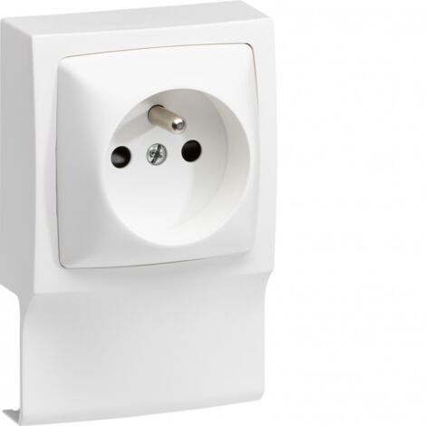 Adaptateur blanc pour moulure – PVC – H. 10.2 cm – Pose à coller – Norme NF EN 50085-2-1 – Tehalit