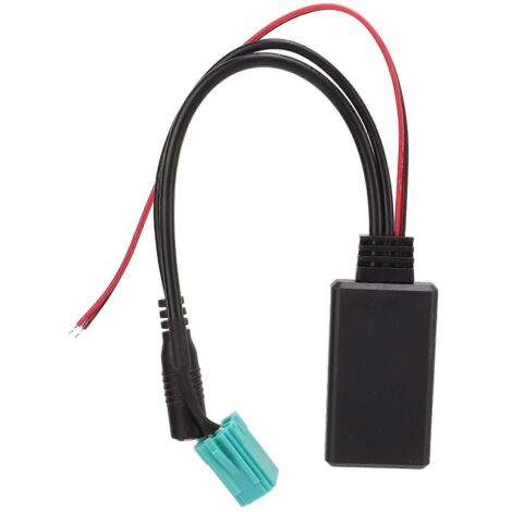 Adaptateur Bluetooth 5.0 avec microphone, câble audio entrée Aux pour Clio, Espace, Kangoo, Megane, Scenic - kit mains libres voiture, récepteur sans fil, streaming musique, compatible autoradio.
