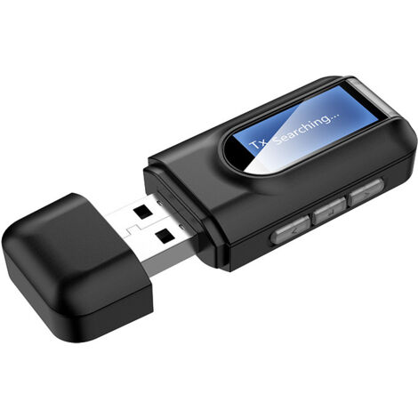 Adaptateur Bluetooth 5.0 Transmetteur avec écran LCD,Récepteur et Émetteur 3-en-1 sans Fil Double Connexion Jack 3.5mm