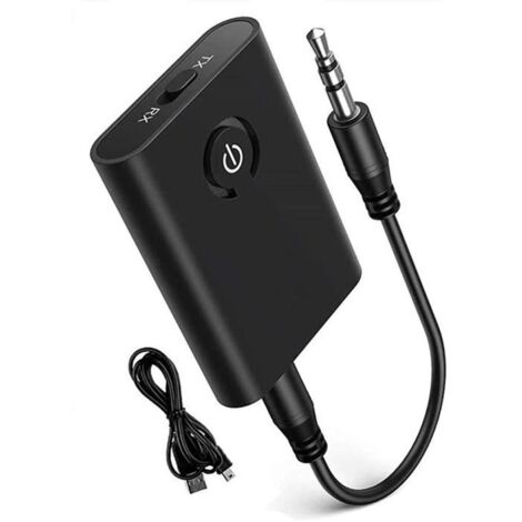 Adaptateur Bluetooth 5.0 Transmetteur, Bluetooth Émetteur et Récepteur 2-en-1 Sortie Stéréo 3.5mm