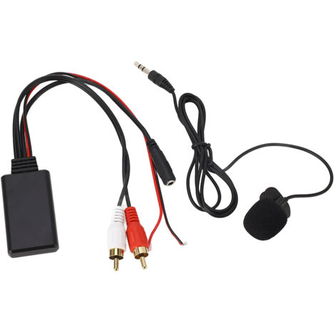 Adaptateur Bluetooth AUX 2 RCA avec Microphone Libre-Mains pour Autoradios Alpine et Pioneer