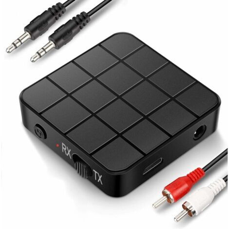 Adaptateur Bluetooth, émetteur-récepteur Bluetooth 5.0, adaptateur Bluetooth 2 en 1 Mini portable RCA et 3,5 mm compatible avec son HD à faible latence pour PC, TV, smartphone, tablette