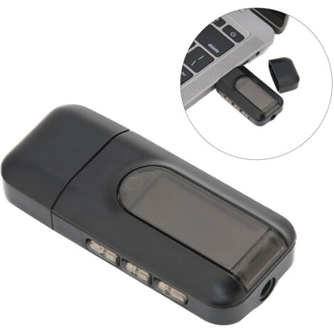 Adaptateur Bluetooth USB 2 en 1, émetteur et récepteur sans fil avec affichage LED, adapté aux systèmes audio de voiture et de maison.