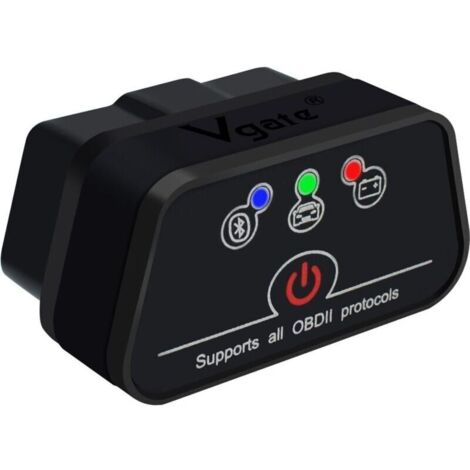 Adaptateur Bluetooth Vgate iCar2 BLE 4.0 OBD2, scanner ELM327, outil de diagnostic automobile pour Android/iOS (noir)