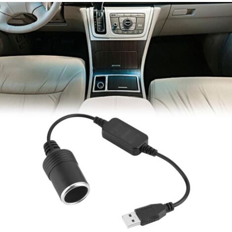 Adaptateur - BOB - Convertisseur USB 5V à Allume-cigare 12V - Universel - Noir - Prise femelle