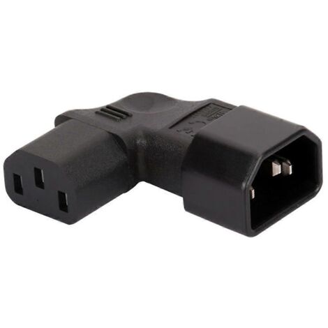 Adaptateur C14 Mâle à 90 Degrés pour IEC320 Femelle C13/C5/C7-C13 Courbure Gauche
