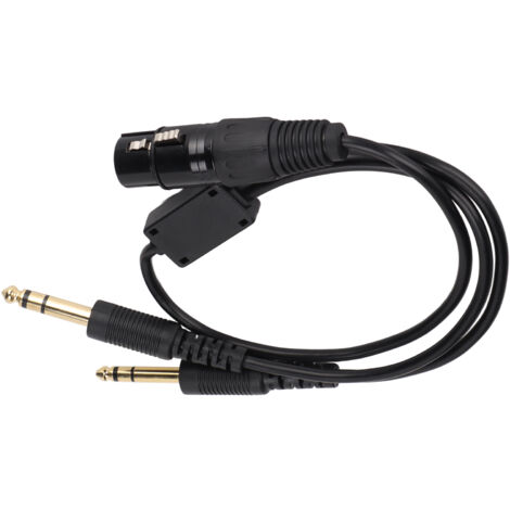 Adaptateur Câble XLR vers Double Prise GA pour Casque Aviation Airbus avec Connecteur 5 Broches
