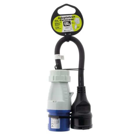 Adaptateur caravane fem 16A 2P+T en mâle CEE17 -HO7RN-F 3G2.5mm²