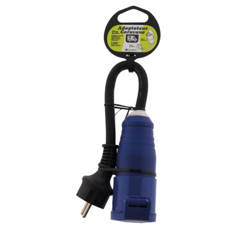 Adaptateur caravane fem CEE17 en mâle 16A 2P+T -HO7RN-F 3G2.5mm²