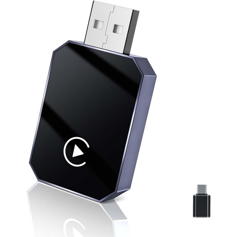 Adaptateur CarPlay sans fil, adaptateur sans fil CarPlay 2 en 1 et adaptateur sans fil Android Auto, faible latence pour voitures avec CarPlay
