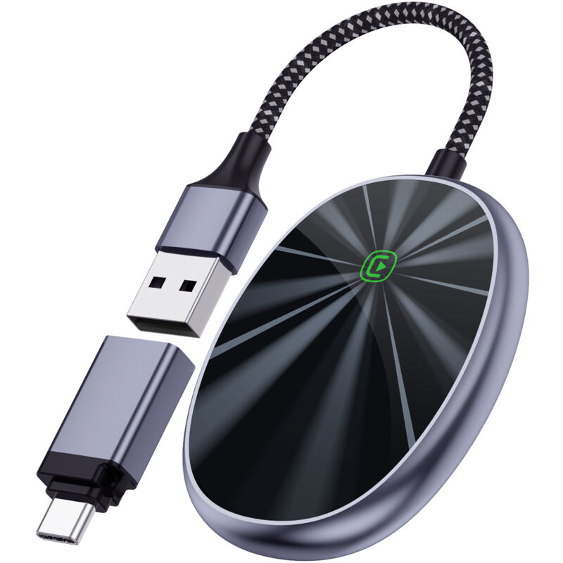 Adaptateur carplay sans fil pour Apple iPhone 2024 - convertit le câble en Apple carplay sans fil pour voiture plug - and - play carplay 2015 +, iOS