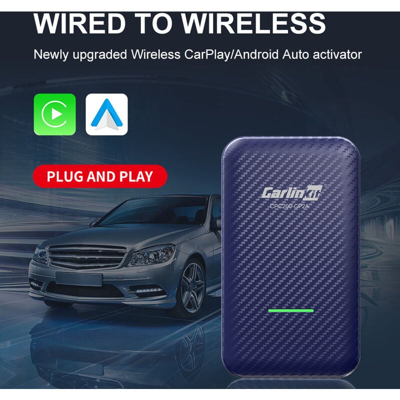 Ranipobo - Adaptateur carPlay sans fil, pour voiture, Android, carPlay, Dongle, connexion automatique, pour Volkswagen, Toyota, Honda, Audi, Benz,