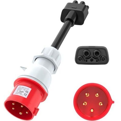 Adaptateur CEE vers Tesla Aiskooc 5 broches, rallonge de câble de charge 32 A/7 kW Gen 2 pour Tesla Model S/3/X/Y, mise à la terre requise pour le fonctionnement