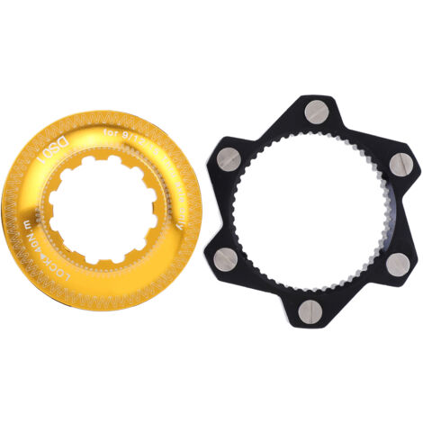 Adaptateur Center Lock 6 Boulons pour Disque de Frein à Bicyclette VTT (Noir Doré)