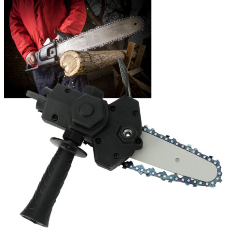 Adaptateur Chaîne pour Perceuse - Transformation en Scie à Chaîne - 10,2cm - Coupe Bois et Métal - Installation Facile - Kit Compatible 4/6 Pouces