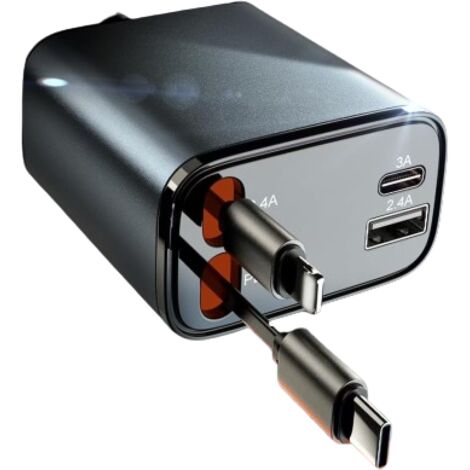 Adaptateur chargeur allume-cigare 4 en 1 pour voiture, un cadeau convenant aux hommes et aux femmes, un accessoire de voiture et un gadget de voyage.