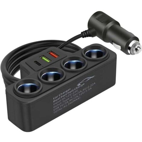 Adaptateur Chargeur De Voiture USB Rapide, Adaptateur Chargement Téléphone Portable Véhicule, Chargeur De Voiture, Multi Prise Allume Cigare Adaptateur, Universelles Ladezubehör Für Autos
