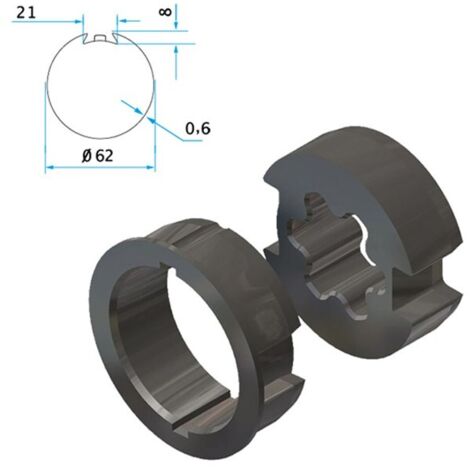Adaptateur CHERUBINI A45050517 Ø45 → ZF80 (roue et couronne)