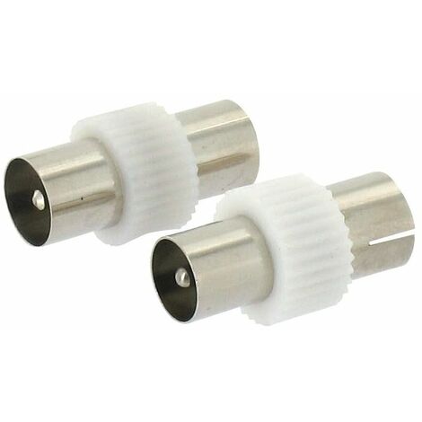 Adaptateur coaxial - Dhome - 1 Femelle/Mâle - 1 Mâle/Mâle - Diamètre 9/9,52 mm - Boîte de 2