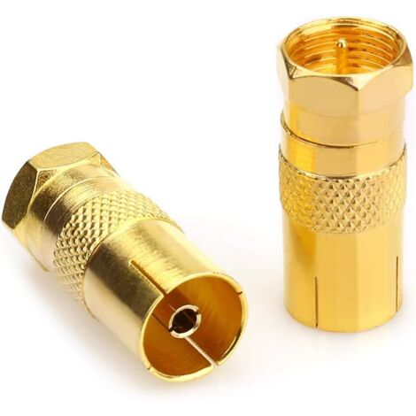 Adaptateur coaxial mâle vers femelle, câble coaxial d'antenne TV, connecteurs F, adaptateur satellite, connecteur à vis de