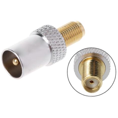 Adaptateur coaxial RF avec connecteur RF, prise femelle SMA vers prise mâle IEC (TV), plaqué nickel