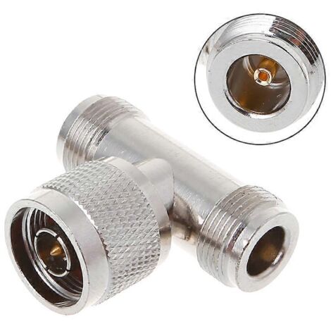 Adaptateur coaxial triple RF à 3 voies pour connecteur N mâle en forme de T vers 2 connecteurs N femelles