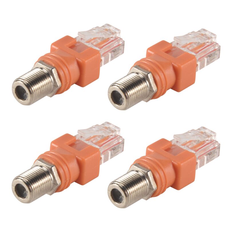 Tlily - Adaptateur Coaxial Vers Ethernet, Lot de 4 Convertisseurs f RJ45 Mâle pour Testeur Ligne