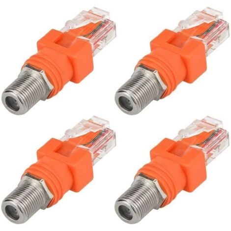 Adaptateur Coaxial Vers Ethernet Lot de 4 Convertisseurs Coaxial RF F Vers RJ45 Mle pour Testeur de Ligne PZCC