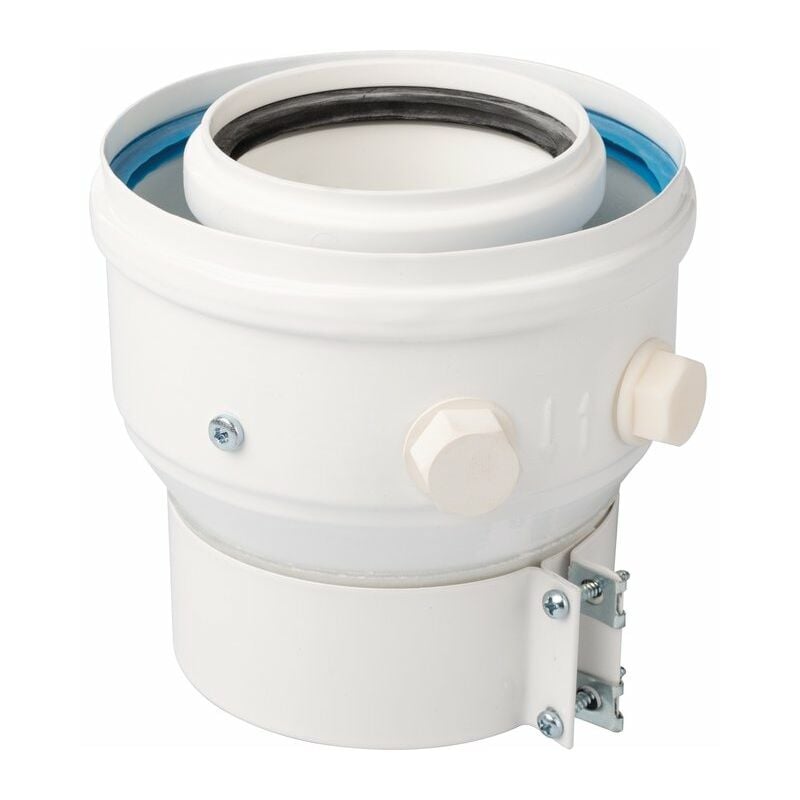 Adaptateur concentrique polypropylène avec prise de mesure TEN Mâle 60/100 - Femelle 80/125