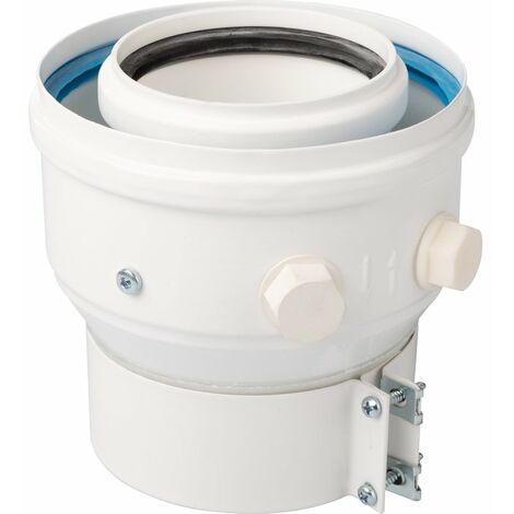 Adaptateur concentrique polypropylène avec prise de mesure - TEN - Mâle 60/100 - Femelle 80/125
