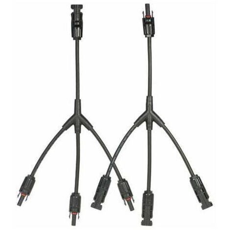 Adaptateur Connecteur Panneau Solaire MC4 Branche Y - 1 Paire M/FFF Et 1 Paire F/MMM - Pour Installation Photovoltaïque - 2 Pièces