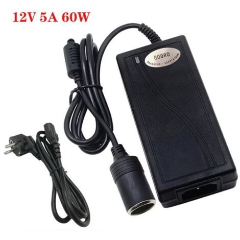 Adaptateur Convertisseur Allume Cigare vers Secteur 220V/12V 5A 60W