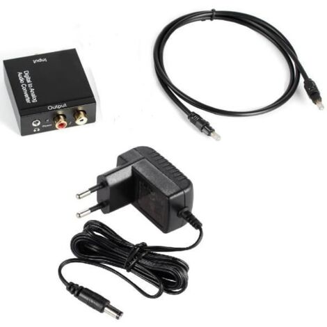 Adaptateur convertisseur Audio Numérique Convertit Toslink numérique SPDIF optique / coaxial vers Audio stéréo R/L