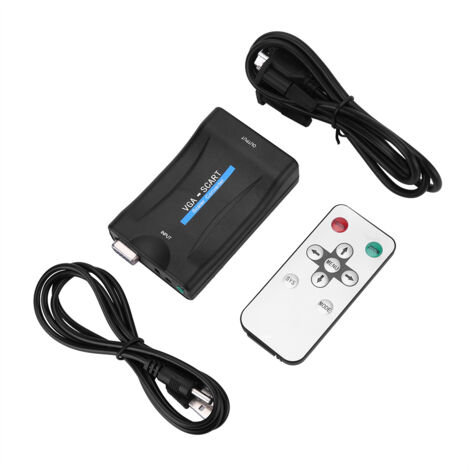 Adaptateur convertisseur audio vidéo VGA vers péritel USB avec télécommande