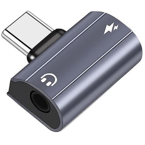 Adaptateur convertisseur casque 2 en 1, adaptateur audio et de charge USB-C vers 3,5 mm avec charge rapide PD 60 W pour S22 S21-