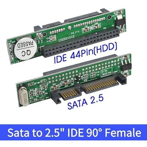 Adaptateur convertisseur IDE vers SATA 2,5 pouces (port IDE femelle 40 broches vers port SATA femelle 2,5 pouces, 1,5 Gbit/s), compatible avec disques durs, CD et DVD ATA 133/100.