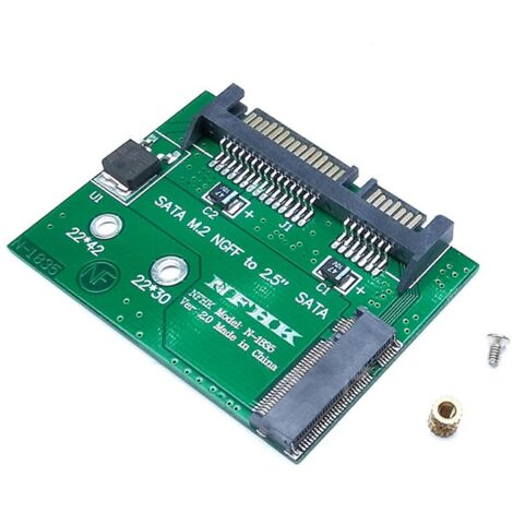 Adaptateur convertisseur NGFF pour M.2 vers SATA, permettant de convertir un connecteur M.2 NGFF en carte SATA III 2,5 pouces.