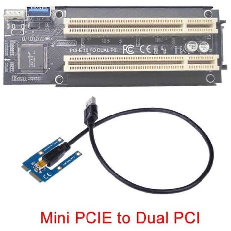 Adaptateur convertisseur NVMe/Mini PCIE vers double PCI haute efficacité, câble USB 3.0 - Mini PCIE vers 2 PCI
