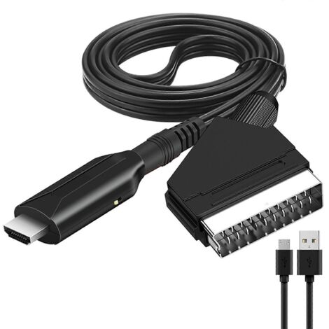Adaptateur convertisseur portable péritel vers HDMI pour TV et lecteur DVD