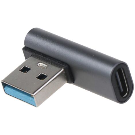 Adaptateur convertisseur USB 3.0 Type C mâle vers femelle à angle droit (90°)