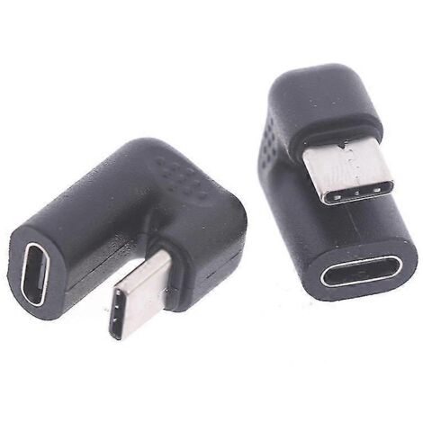 Adaptateur convertisseur USB 3.1 Type C mâle vers femelle à angle droit (180°)
