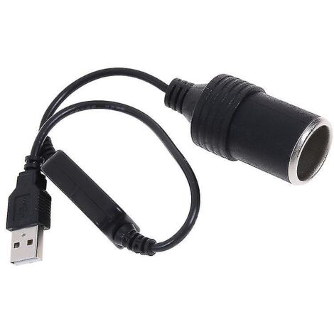 Adaptateur/convertisseur USB 5 V 2 A vers prise allume-cigare 12 V 8 W pour voiture (HFMQV)