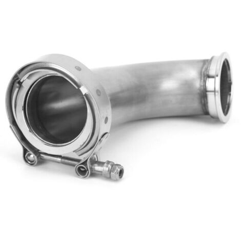 Adaptateur coudé à bride à 90 ° Downpipe VBand Clamp Acier inoxydable 2,5 pouces ID à 3,2 pouces OD.