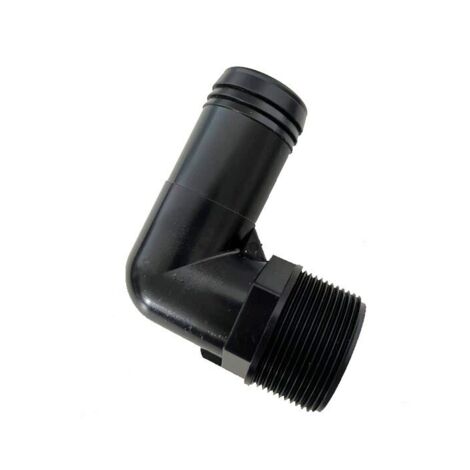 Adaptateur coudé Hayward SPX1105Z4 noir à 90° avec embout cannelé de 3,81 cm.