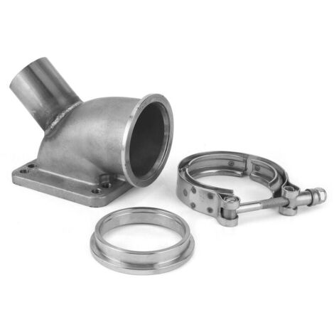 Adaptateur coudé Turbo à 90 degrés, Kit de tubes de soupape de décharge à bride en V de 2,5 pouces pour T3/T4 Turbo